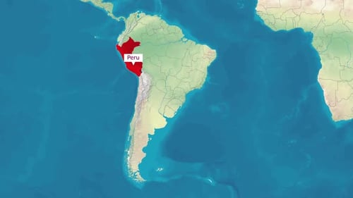 Animated Map Highlight of Peru for Travel Videos