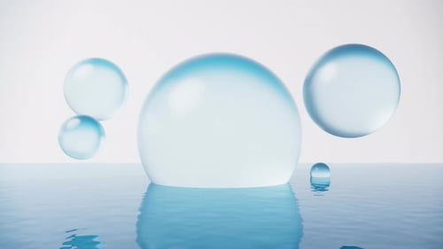 Bulles transparentes à la surface de l'eau