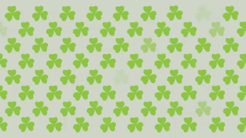 Animated Green Shamrock Pattern Background Loop