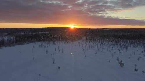 Arctic Landscape Sunset Aerial