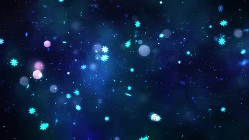 Animated Winter Snowflake Particles with Bokeh Lights
