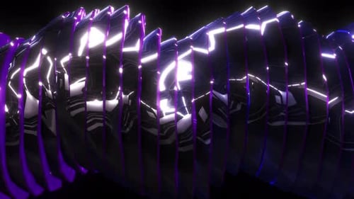 Abstract Geometric Glowing Purple Light Loop Background Animation