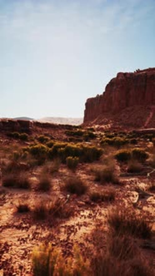 Barren Field With Nevada Mountain