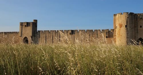 Aigues Mortes, Gard, Occitania, France. South side ramparts
