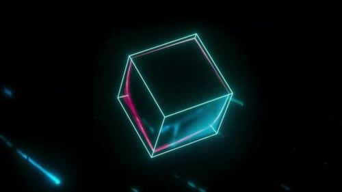 3D Abstract Glow Cube Loop