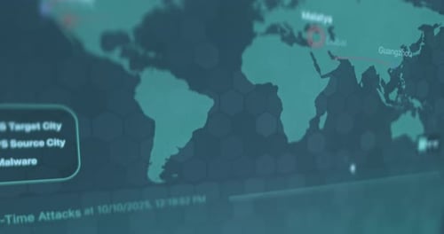 Real Time Cyber Attacks Displayed on World Map Live Data