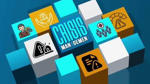 Crisis Management Animated Icons with Text Reveal