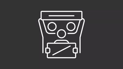 Minimalist Line Art VR Headset Icon Animation with Controller