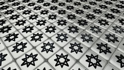 Luxury Background with Floating White Cubes, Exclusive, Reflection, 3D Render, Black Figures