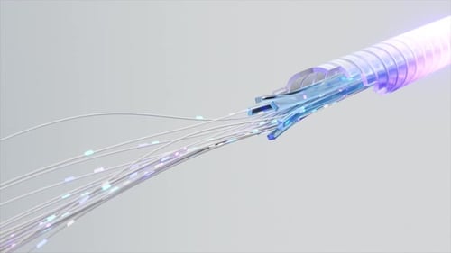 Fiber Optic Cable Data Transmission Animation