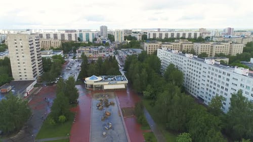 City Square with Fountain at Entertainment Center