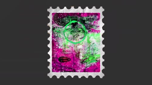 Postage Stamp Collage Style Ephemera