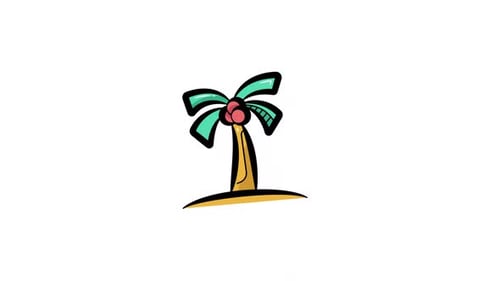 Hand-Drawn Tropical Palm Tree Grow Animation