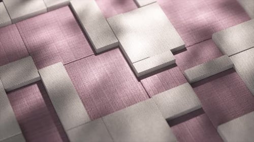 White Rectangular Blocks are Arranged on a Purple Fabric Surface Their Shadows Shifting and Changing