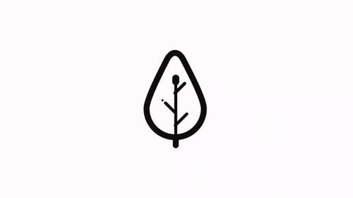 Minimalist Line Art Leaf Icon Animation