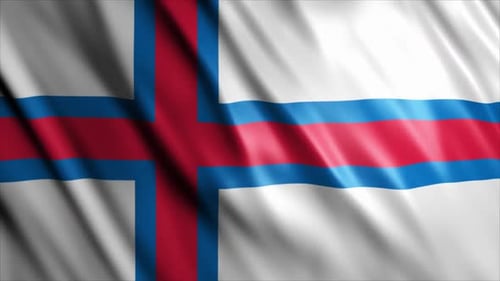 Realistic Waving Flag of Faroe Islands Loop