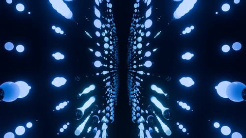 Blauer synthetischer Neon-Hintergrund mit transformierten Blasen, VJ Loop In 4K