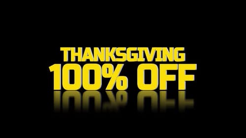 Thanksgiving Text 100% Off Animation Loop Background