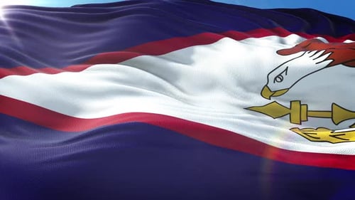 Amplíe la bandera realista de Samoa Americana en 4K
