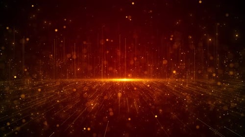 3D animation of golden light rays floating glittering dust particles magical glittering atmosphere