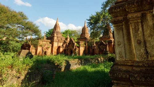 Time Lapse of ancient Buddhist monuments in Bagan Myanmar