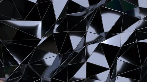 Dark Black Abstract Polygonal Motion Loop