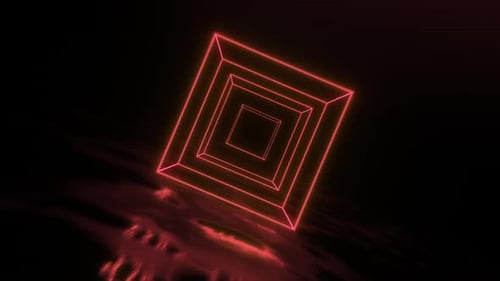 Cubo digital rojo Wireframe