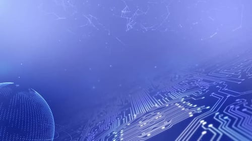 Futuristic Digital Circuit Board Technology Loop Background