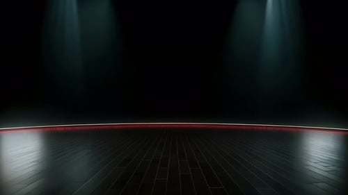 Dynamic Spotlights Animation on Dark Stage Background