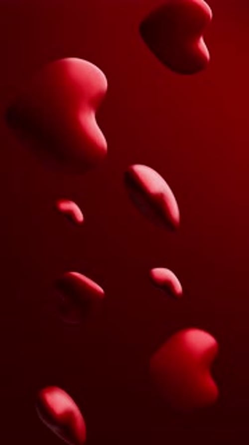 Fluid Red Hearts Floating Background Animation