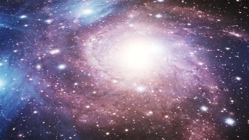 a galaxy moving with bright light in the middle, the universe