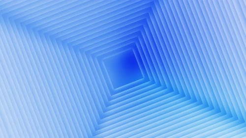 Blue tunnel of rectangle rotation animation.