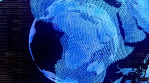 Digital Blue Earth Globe Technology Background Loop