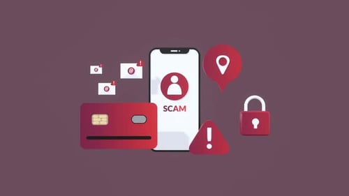 Digital Cyber Security Scam Alert 3D Animation