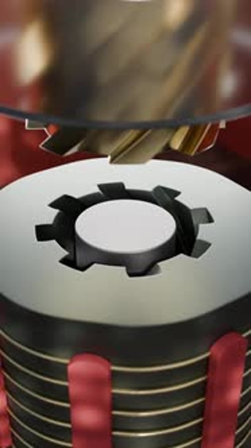 Gears Fitting Looping 3d Rendering