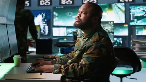 Team of Agents in Base of Operations Doing Assessment of Adversaries