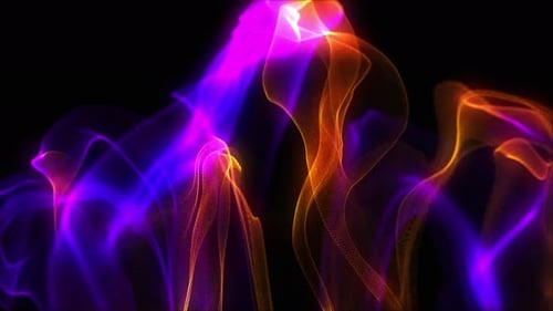 Abstract Fluid Neon Particle Energy Background