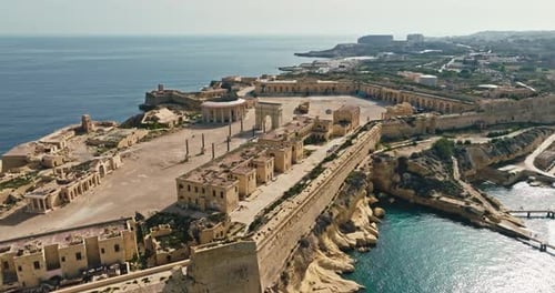 Aerial View of Fort Ricasoli on the Island of Malta