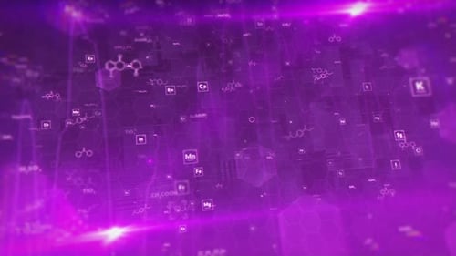 Animated Scientific Elements and Chemical Formulas Data Grid