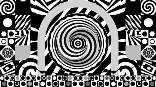 Eye Twist Pattern Monochrom Abstrakt Trippy Surrealist Schwarz Und Weiß