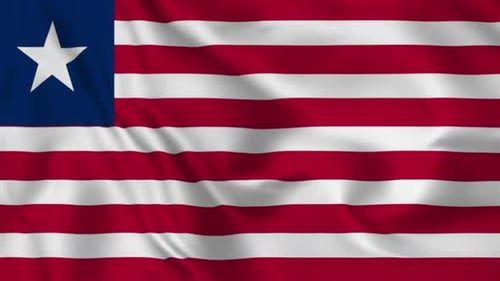 Waving Flag Of Liberia Seamless Loop Animation