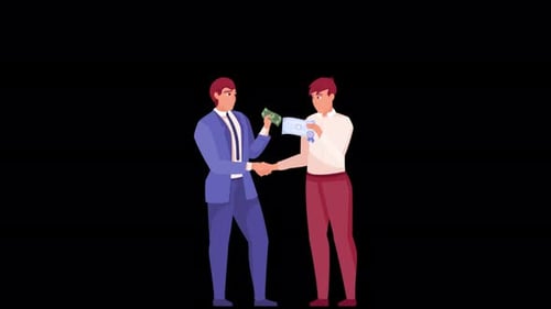 2 people shaking hands for business purposes Alpha Channel 4K