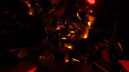 Red And Orange Curved Abstract Interdimensional Tunnel Background Vj Loop In 4K