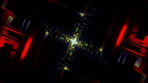 Rhythmic Neon Lights Create a Captivating Disco Pattern in This Seamless VJ Loop