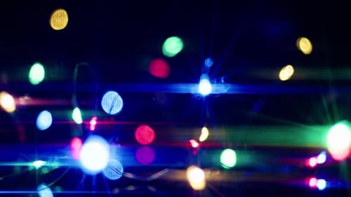 Colorful Bokeh Lights on Black Background