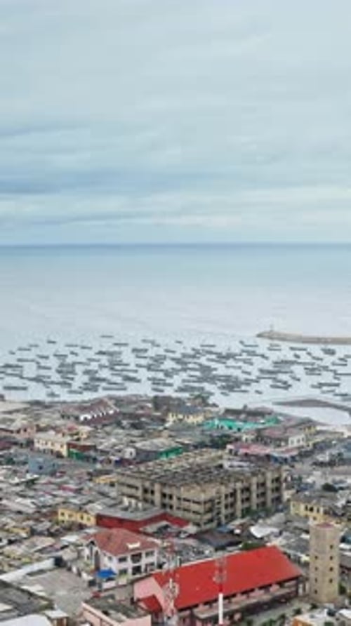 The panoramic view over Winneba Town city from South Ghana