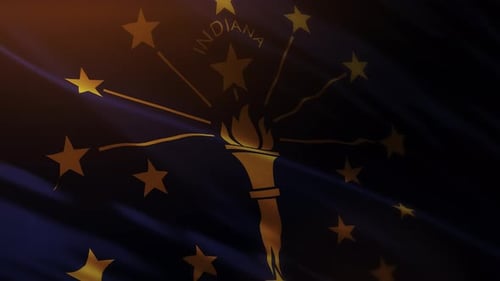 Waving Indiana State Flag Background Loop Animation
