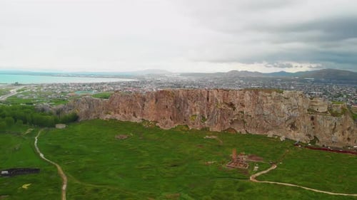 aerial view of Van city and Lake Van, Türkiye