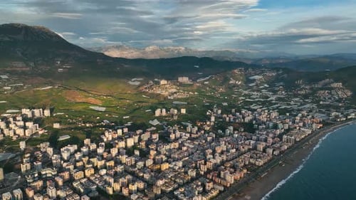 Seaside City Aerial View Turkey Alanya 4 K