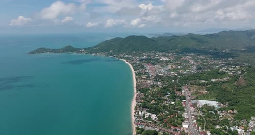 Serene Coastline with Lush Greenery and Turquoise Waters Ko Samui Thailand